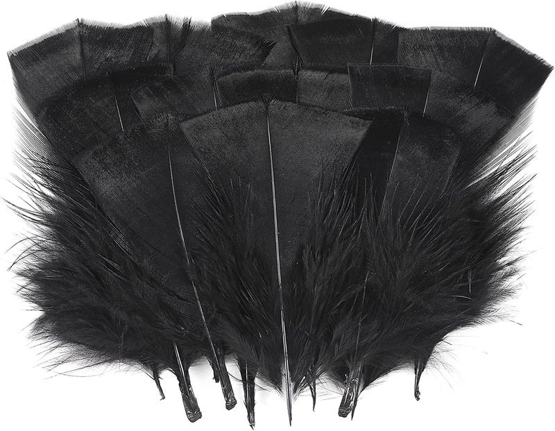 Soarer Black Turkey Feathers - 300pcs 3-5inch Feathers for Kindergarten DIY Crafts,Wedding Home Party Decorations,Dream Catcher Supplies(Black) - Image 2